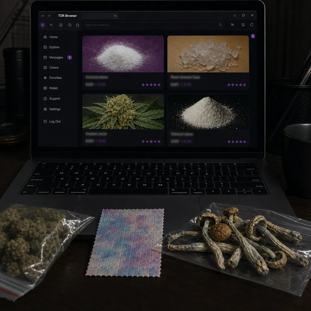 Darknet drug store interface preview