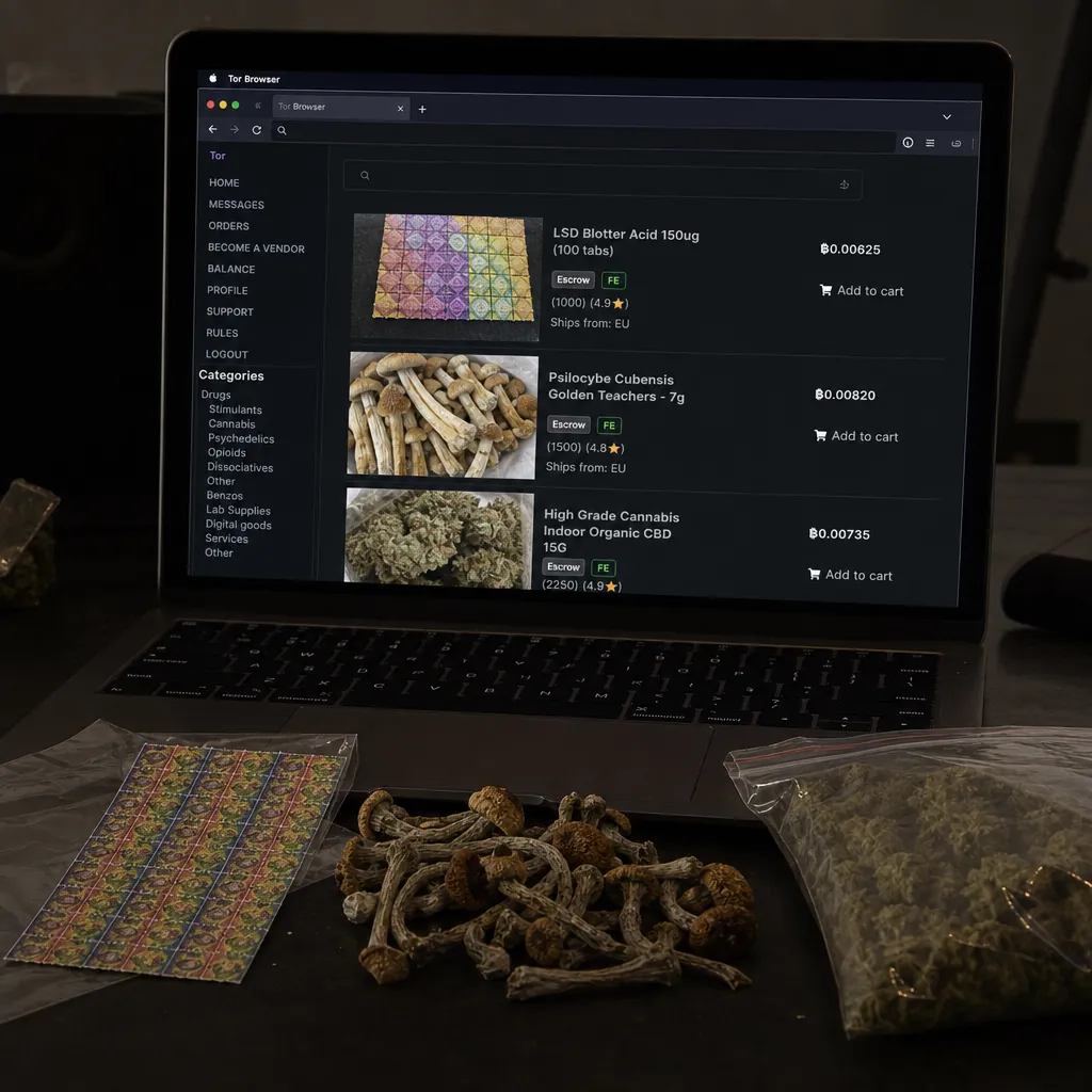 Darknet drugs interface preview